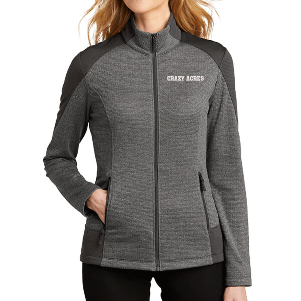 Port Authority® Ladies Grid Fleece Jacket - Embroidered Logo Thumbnail