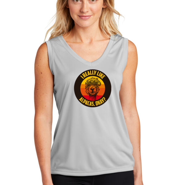 Sport-Tek Ladies Sleeveless Competitor V-Neck  - Printed Logo Thumbnail